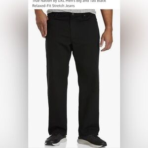 DXL true nation men’s black straight leg jeans relaxed fit 48 x 34 New pockets